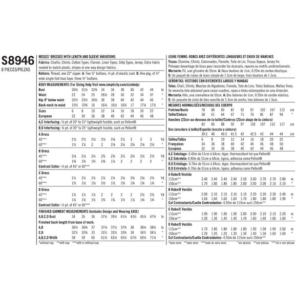 Simplicity S8946 Misses Baby Doll Dress Pattern Size 14-22 Collared - Picture 2 of 3